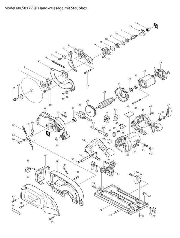 5017RKB Ersatzteile | Handkreissäge 230 V | Ersatzteilliste