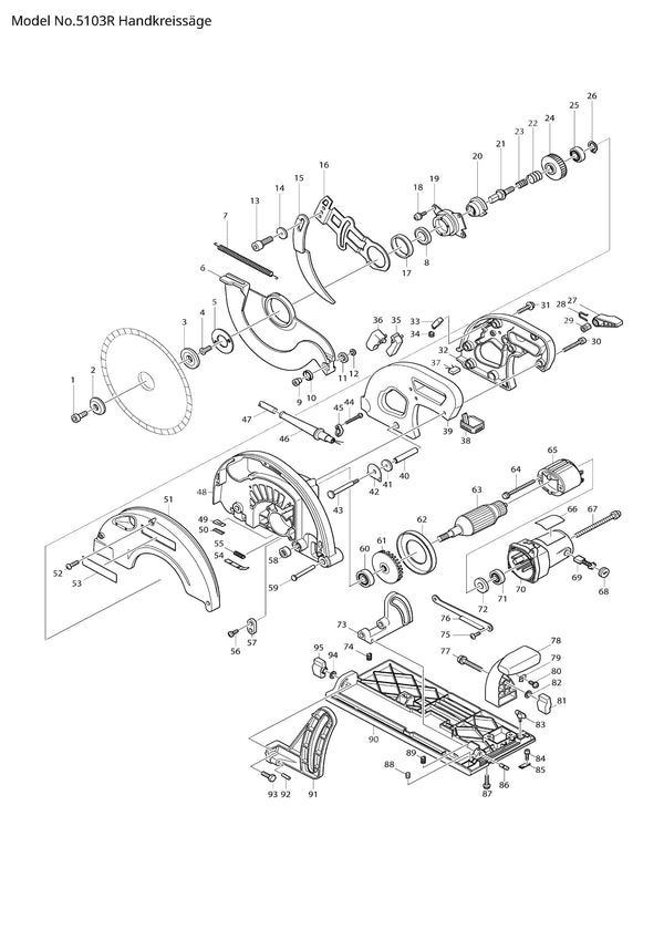 5103R  Ersatzteile | Handkreissäge 230 V | Ersatzteilliste