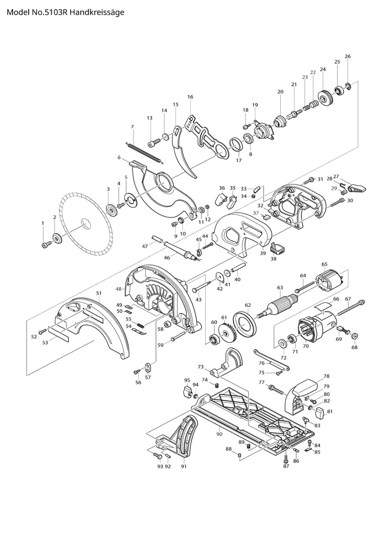 5103R  Ersatzteile | Handkreissäge 230 V | Ersatzteilliste