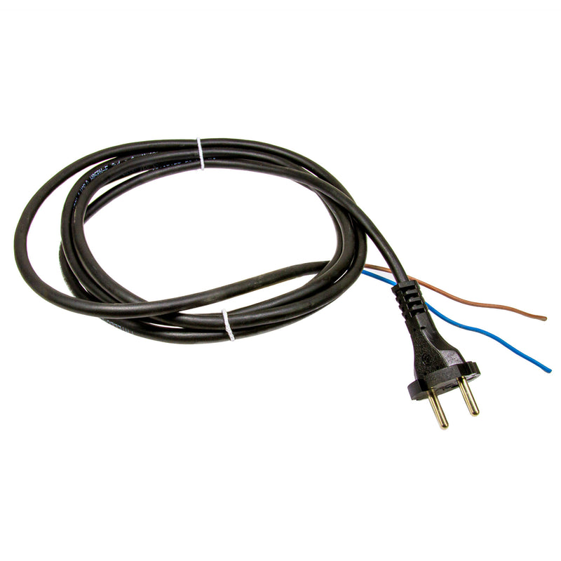 Anschlussleitung, 2,5 m Länge, H05RN-F, 2 x 1,0 mm² Netzkabel