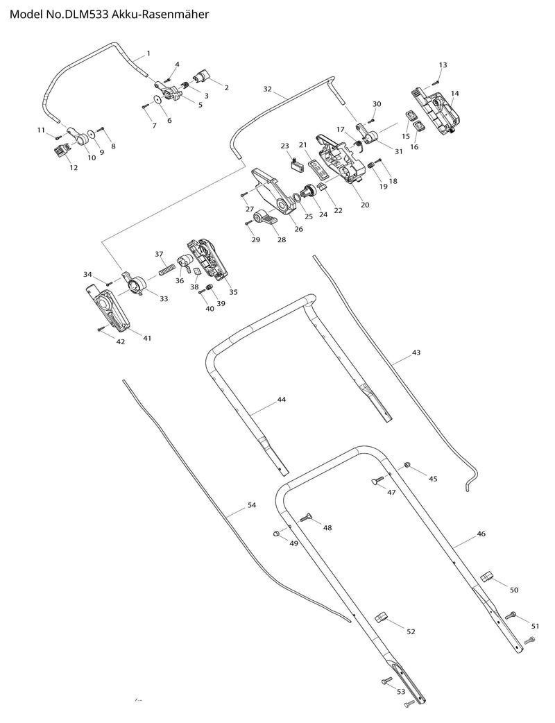 DLM533 Ersatzteile | Akku-Rasenmäher 18 V | Ersatzteilliste