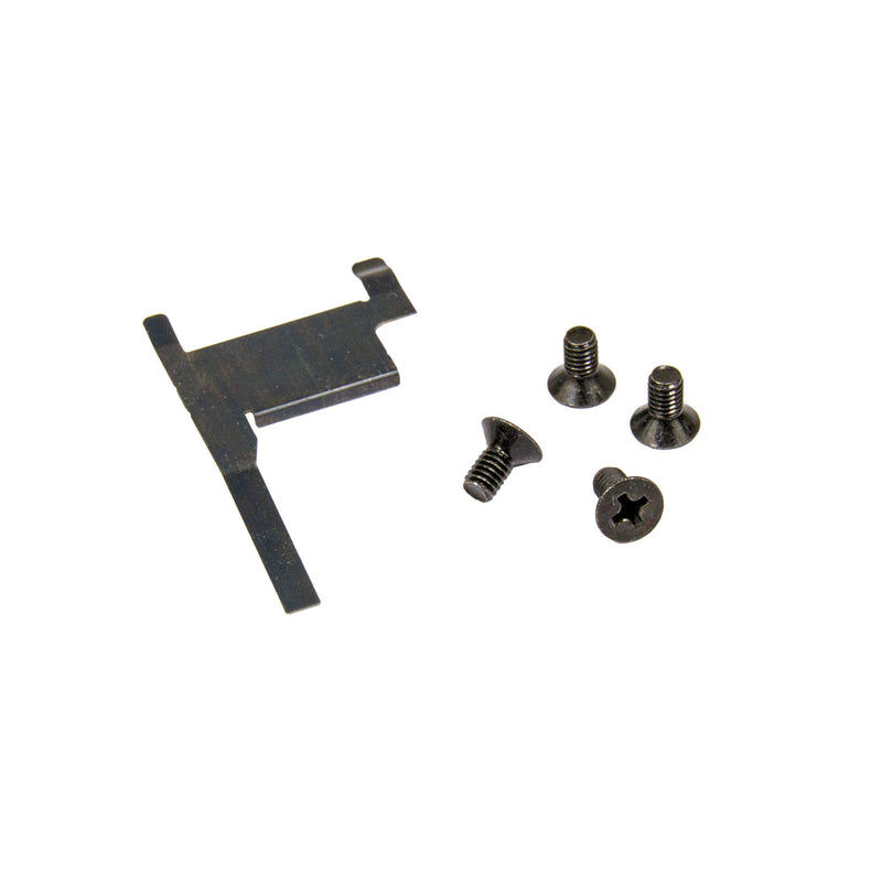 Grundplatte mit Metall-Einsatz, Blattfeder und 4 x Senkschrauben M4 x 8
