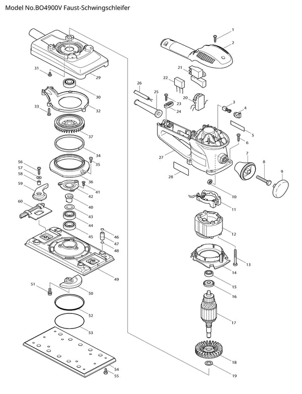 BO4900V Ersatzteile | Schwingschleifer 230 V | Ersatzteilliste