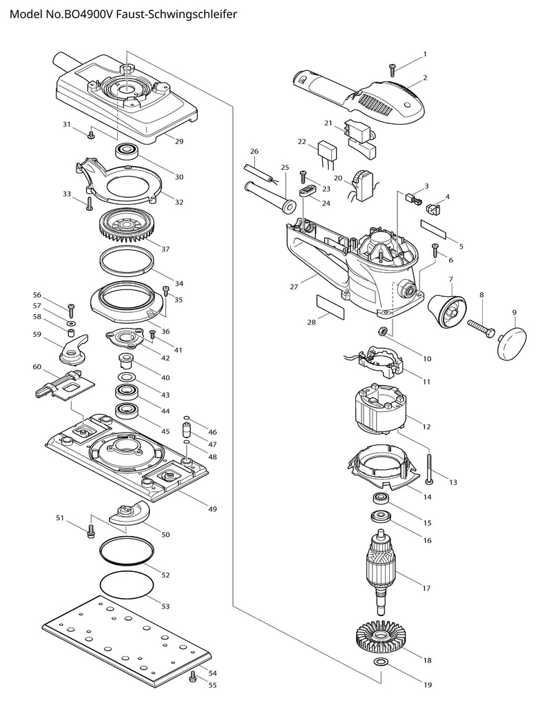 BO4900V Ersatzteile | Schwingschleifer 230 V | Ersatzteilliste