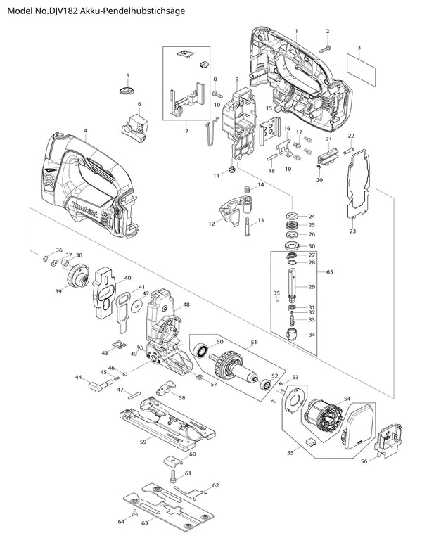 DJV182 Ersatzteile | Akku-Stichsäge 18 V | Ersatzteilliste
