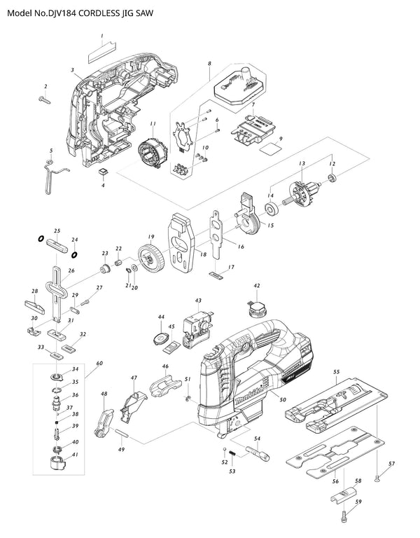 DJV184 Ersatzteile | Akku-Stichsäge 18 V | Ersatzteilliste