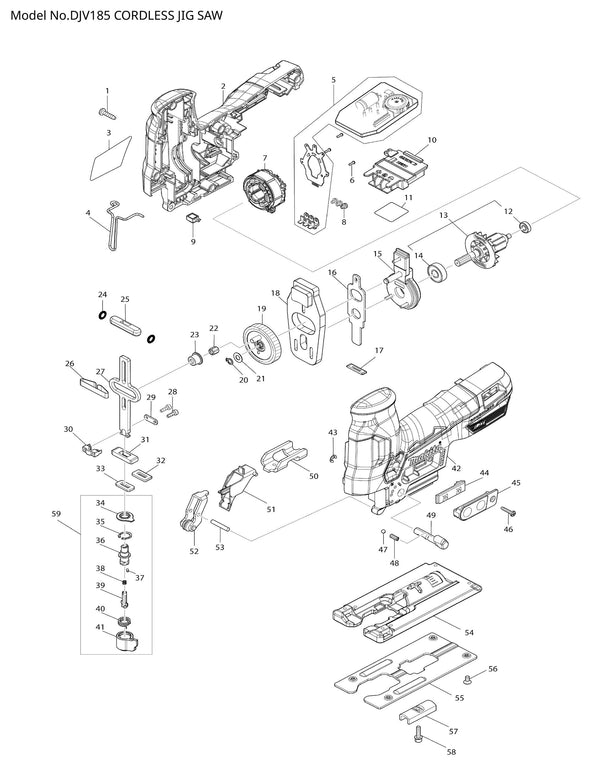 DJV185 Ersatzteile | Akku-Stichsäge 18 V | Ersatzteilliste