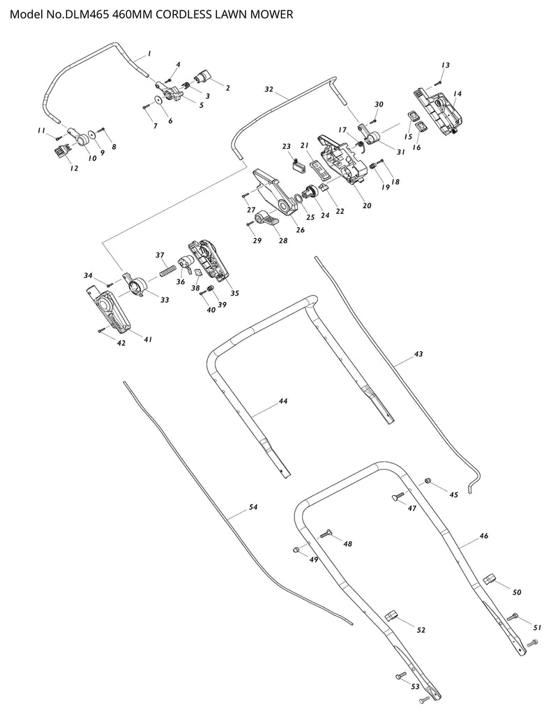 DLM465 Ersatzteile | Akku-Rasenmäher 18 V | Ersatzteilliste
