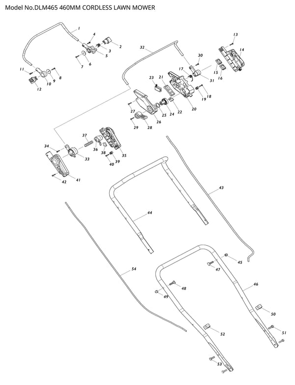 DLM465 Ersatzteile | Akku-Rasenmäher 18 V | Ersatzteilliste
