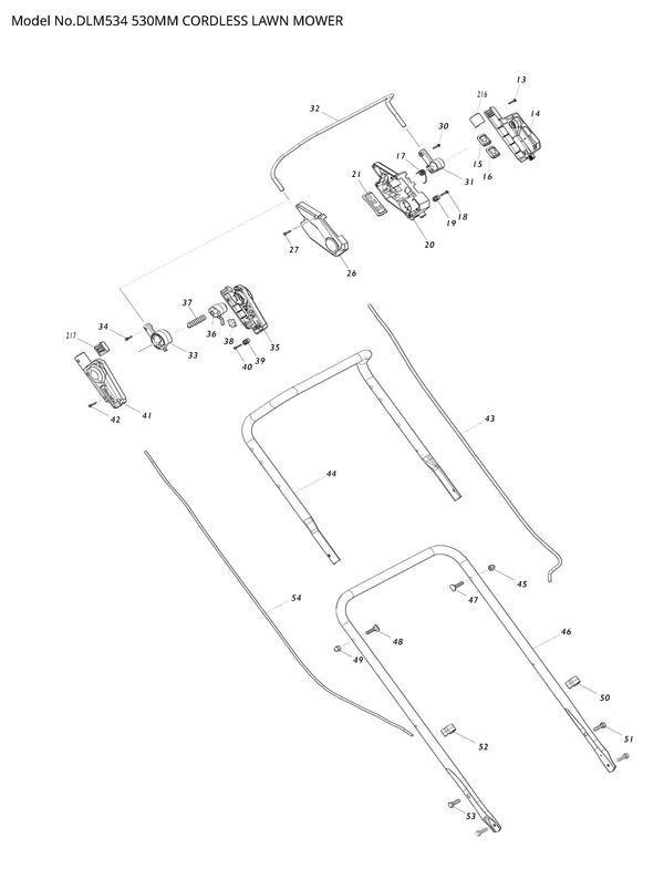 DLM534 Ersatzteile | Akku-Rasenmäher 18 V | Ersatzteilliste