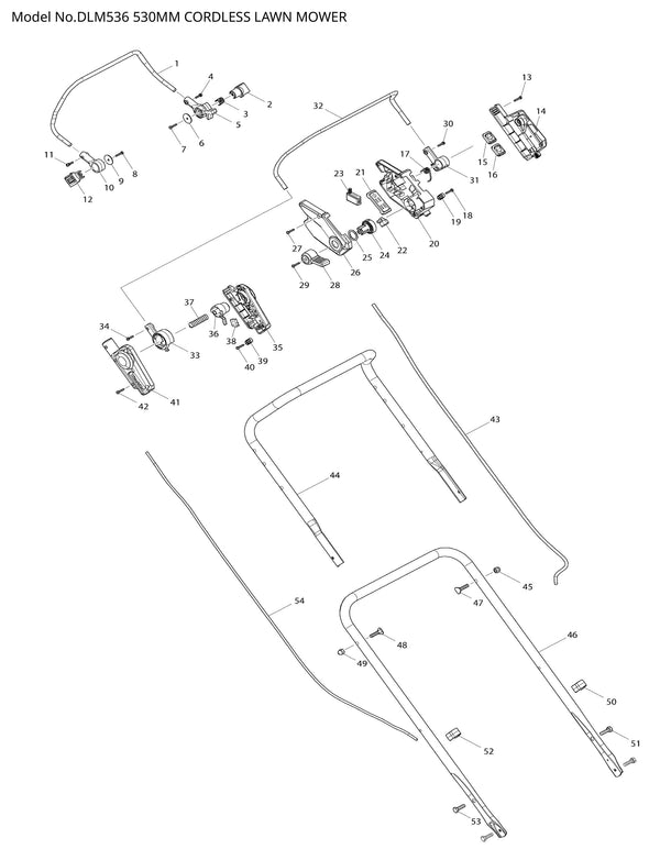 DLM536 Ersatzteile | Akku-Rasenmäher 18 V | Ersatzteilliste