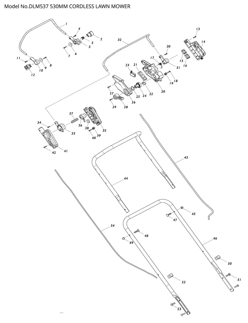 DLM537 Ersatzteile | Akku-Rasenmäher 18 V | Ersatzteilliste