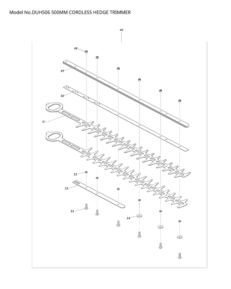 DUH506 Ersatzteile | Akku-Heckenschere 18 V | Ersatzteilliste