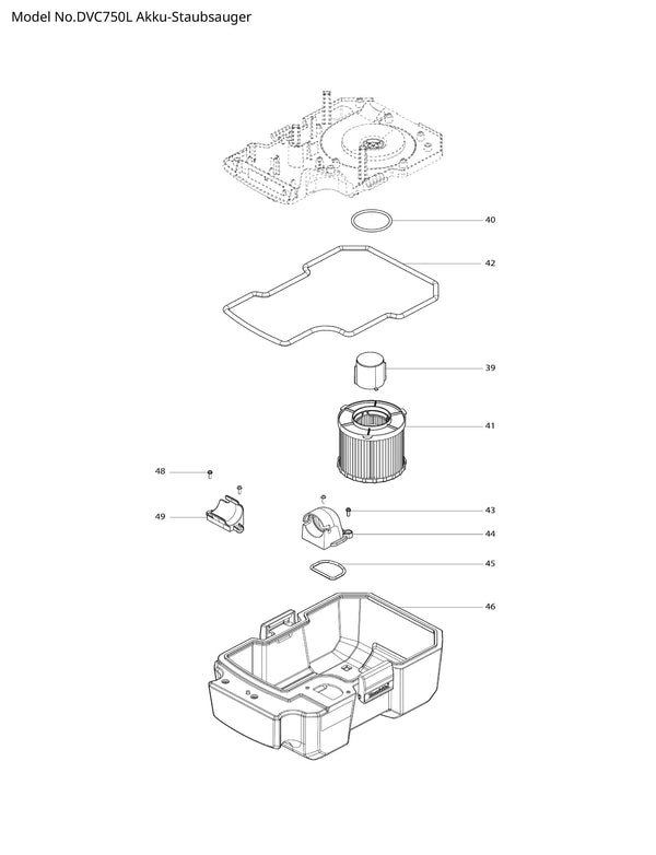 DVC750L Ersatzteile | Akku-Staubsauger | Ersatzteilliste