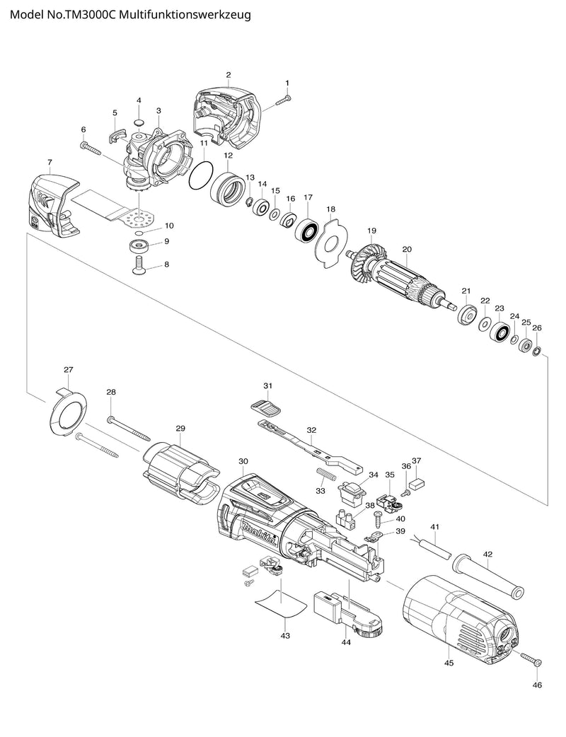 TM3000C Ersatzteile | Multifunktionswerkzeug | Ersatzteilliste