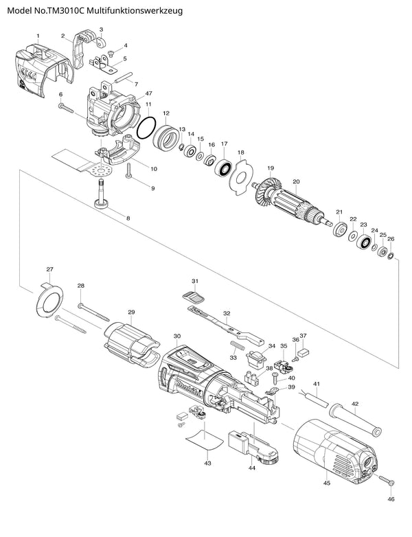 TM3010C Ersatzteile | Multifunktionswerkzeug | Ersatzteilliste