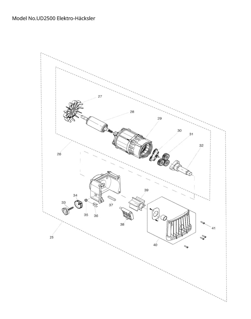 UD2500 Ersatzteile | Elektro-Häcksler | Ersatzteilliste