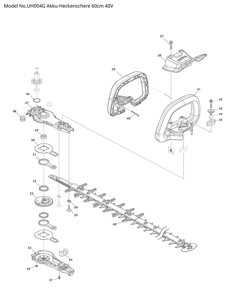 UH004G Ersatzteile | Akku-Heckenschere 40 V | Ersatzteilliste