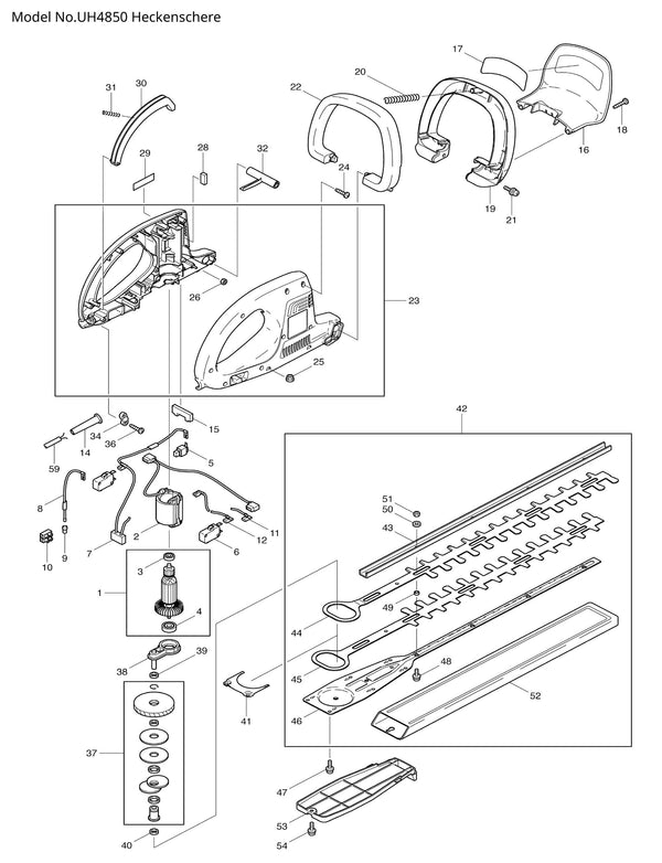 UH4850 Ersatzteile | Heckenschere 230 V | Ersatzteilliste