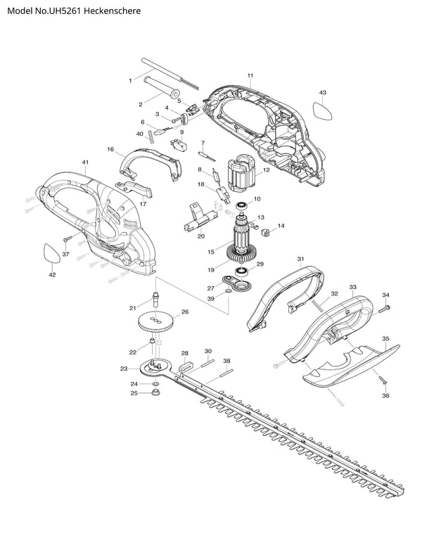 UH5261 Ersatzteile | Heckenschere 230 V | Ersatzteilliste