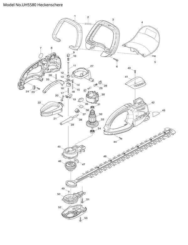 UH5580 Ersatzteile | Heckenschere 230 V | Ersatzteilliste
