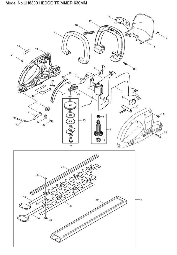 UH6330 Ersatzteile | Heckenschere 230 V | Ersatzteilliste