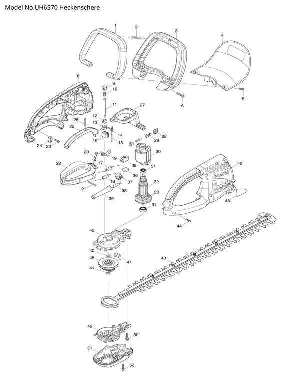 UH6570 Ersatzteile | Heckenschere 230 V | Ersatzteilliste