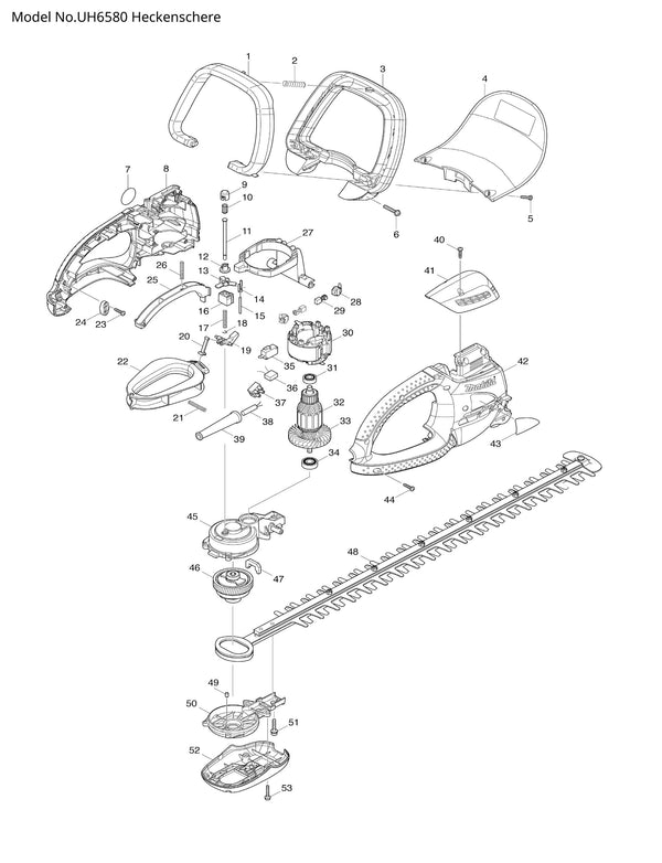 UH6580 Ersatzteile | Heckenschere 230 V | Ersatzteilliste