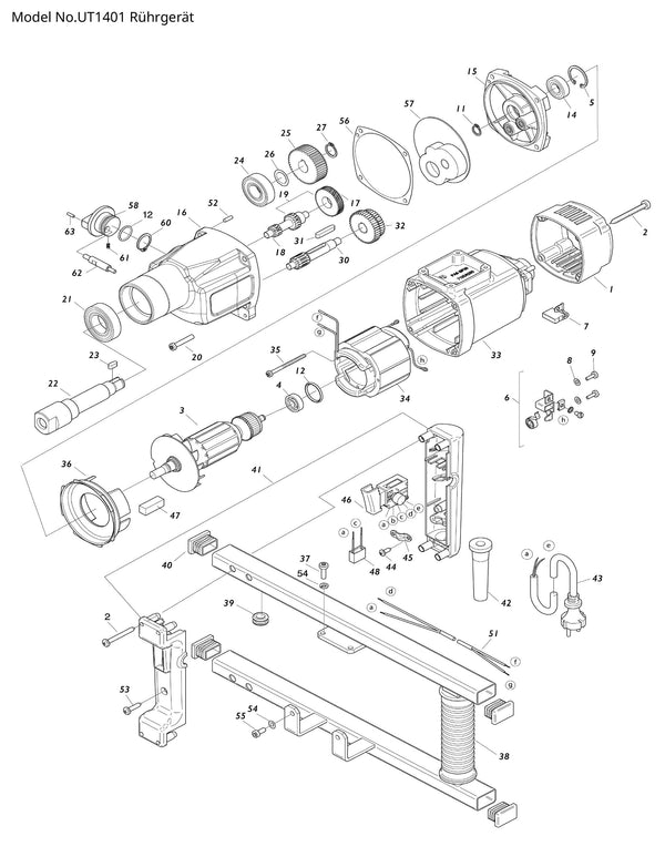 UT1401 Ersatzteile | Rührgerät 230 V | Ersatzteilliste