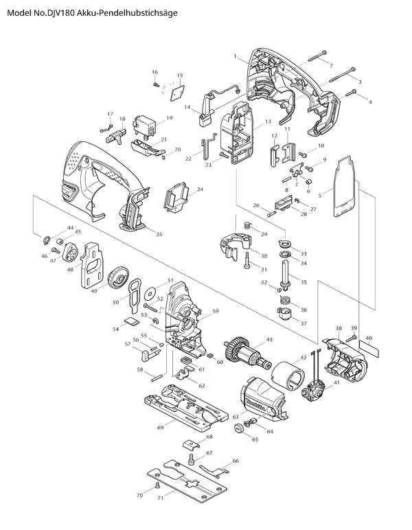 DJV180 Ersatzteile | Akku-Stichsäge 18 V | Ersatzteilliste