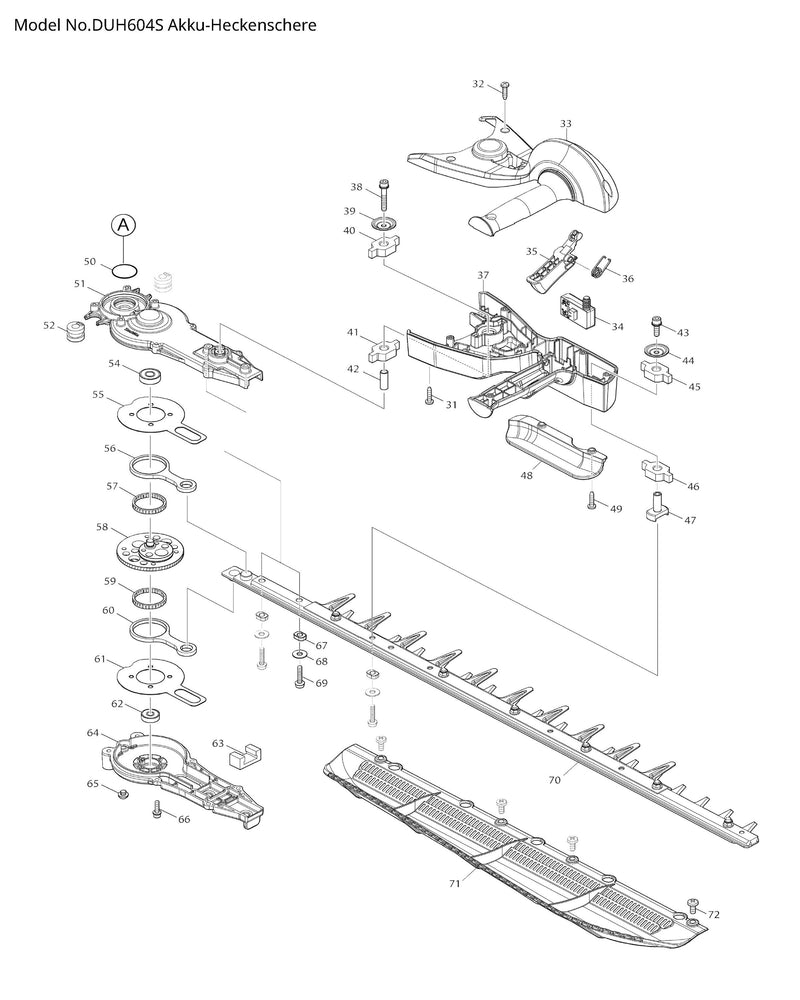 DUH604S Ersatzteile | Akku-Heckenschere 18 V | Ersatzteilliste