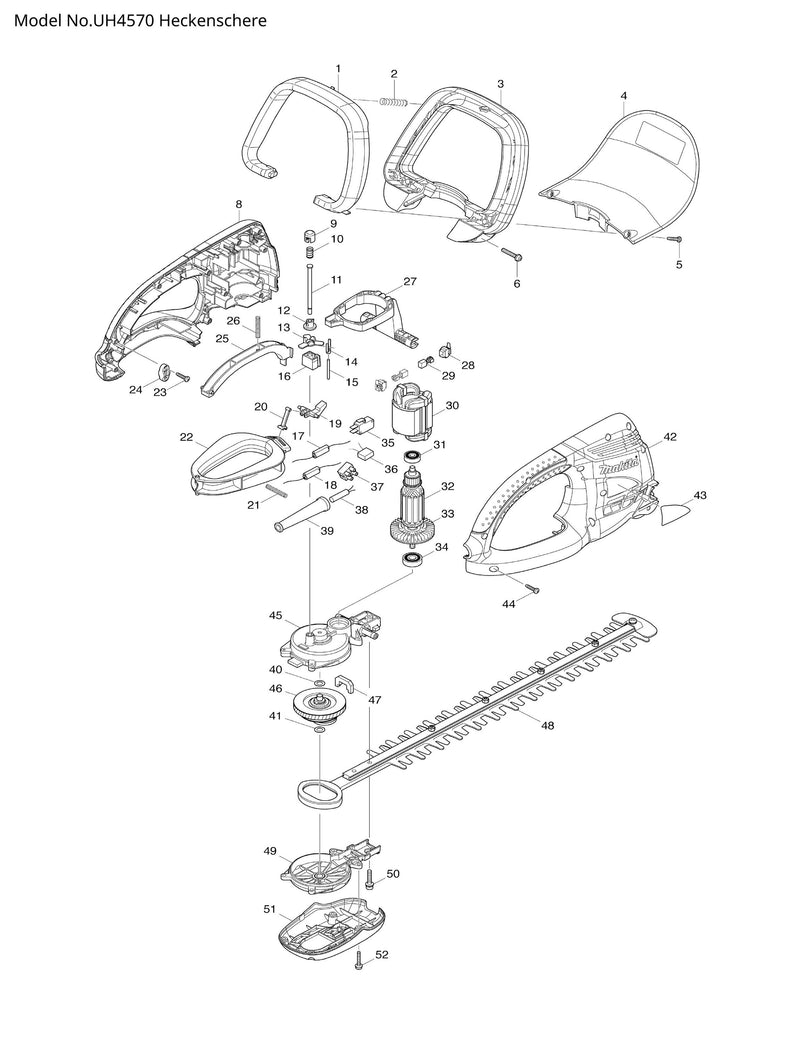 UH4570 Ersatzteile | Heckenschere 230 V | Ersatzteilliste