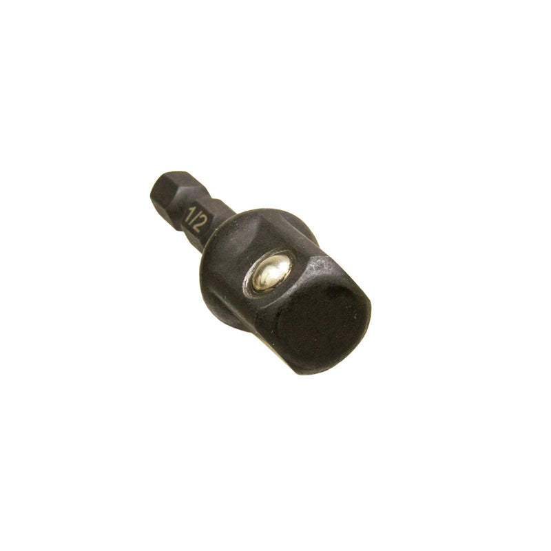 Impact Black Adapter 1/4" Sechskant auf 1/2" Vierkant, Steckschlüssel Adapter für Schlagschrauber