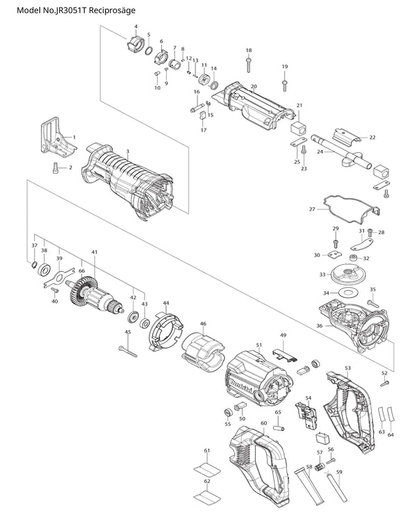 JR3051T Ersatzteile | Reciprosäge / Säbelsäge 230 V | Ersatzteilliste
