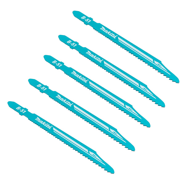 Stichsägeblatt Set 5-tlg. für Metall- oder Buntmetallwerkstoffe, Aluminiumbleche, Rohre, Profile | T-Schaft Aufnahme