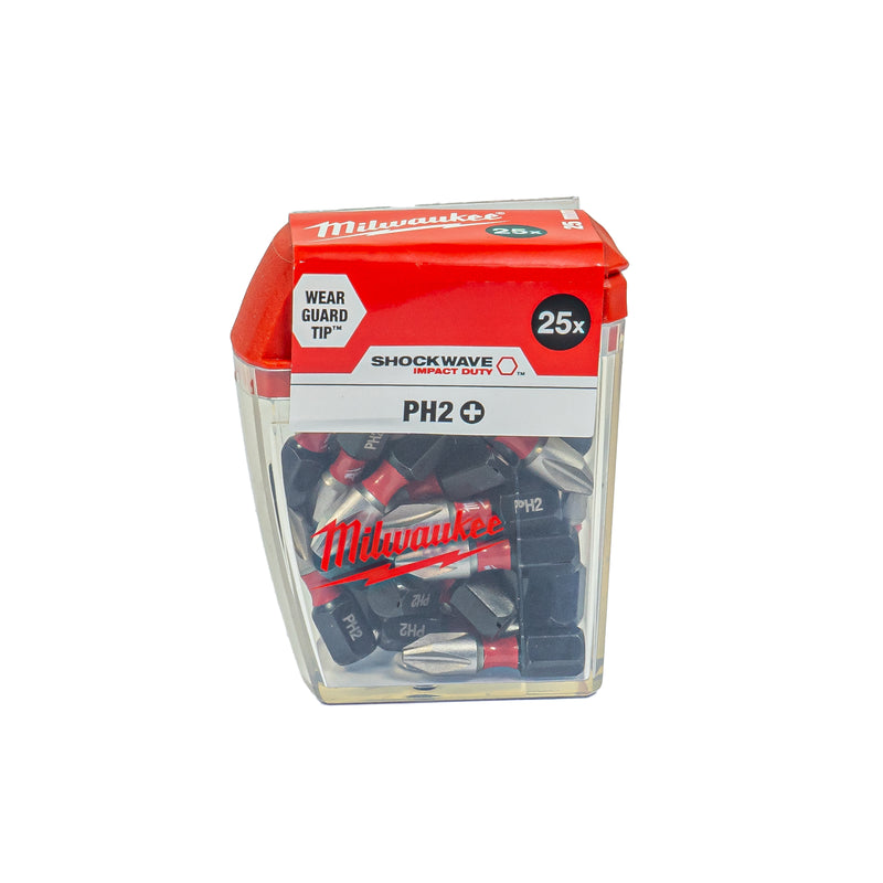 Shockwave Schrauberbits 25er Pack (TX / PH / PZ Bits, Länge: 25 mm, 1/4", für Schlagschrauber)