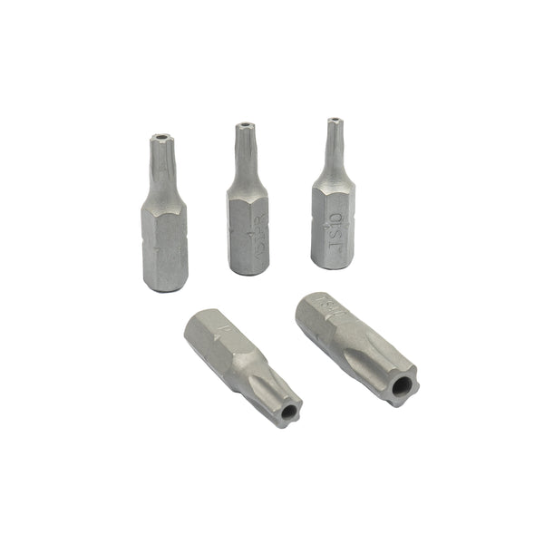 Bits für Innen-TX-Schrauben mit stirnseitiger Bohrung 1/4" Antrieb, TS10 - TS40, Länge 25 mm