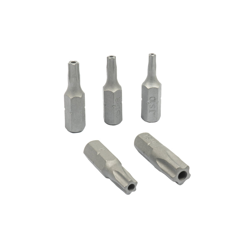 Bits für Innen-TX-Schrauben mit stirnseitiger Bohrung 1/4" Antrieb, TS10 - TS40, Länge 25 mm