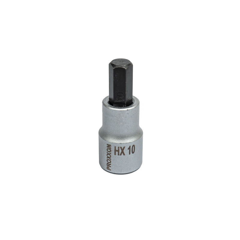 1/2" Innensechskant-Einsatz (HX 5 mm - HX 19 mm wählbar, Länge: 55 mm, Sockel aus CrV-Stahl)