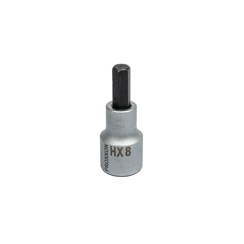 1/2" Innensechskant-Einsatz (HX 5 mm - HX 19 mm wählbar, Länge: 55 mm, Sockel aus CrV-Stahl)