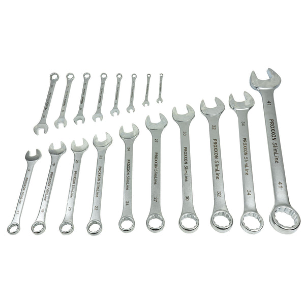 Ring-Maulschlüssel SlimLine (Schlüsselweite: 5,5 - 41 mm wählbar, Hergestellt aus CrV-Stahl, 15° abgewinkelter Kopf)