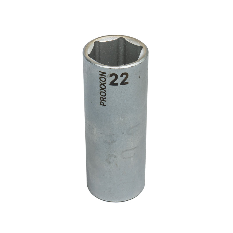 1/2" Tiefbett-Steckschlüsseleinsatz (Schlüsselweite: 10 - 24 mm wählbar, Hergestellt aus CrV-Stahl, lange Ausführung 79 mm)