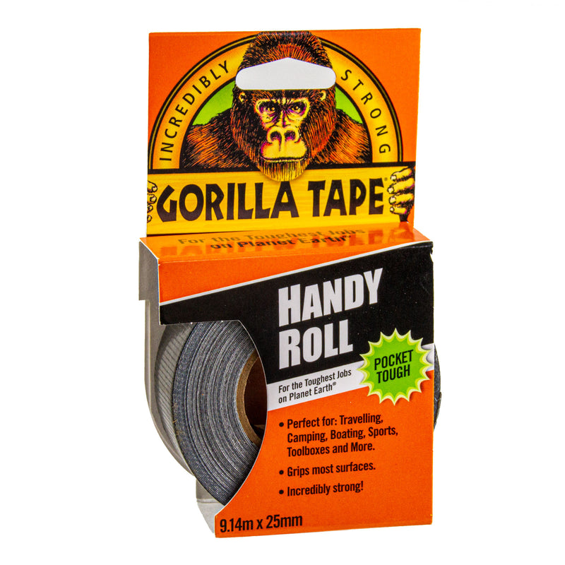 Tape Black 25 mm x 9 m, Handy Roll, Klebeband, Extra Stark, Extra Dick, Wetterfest