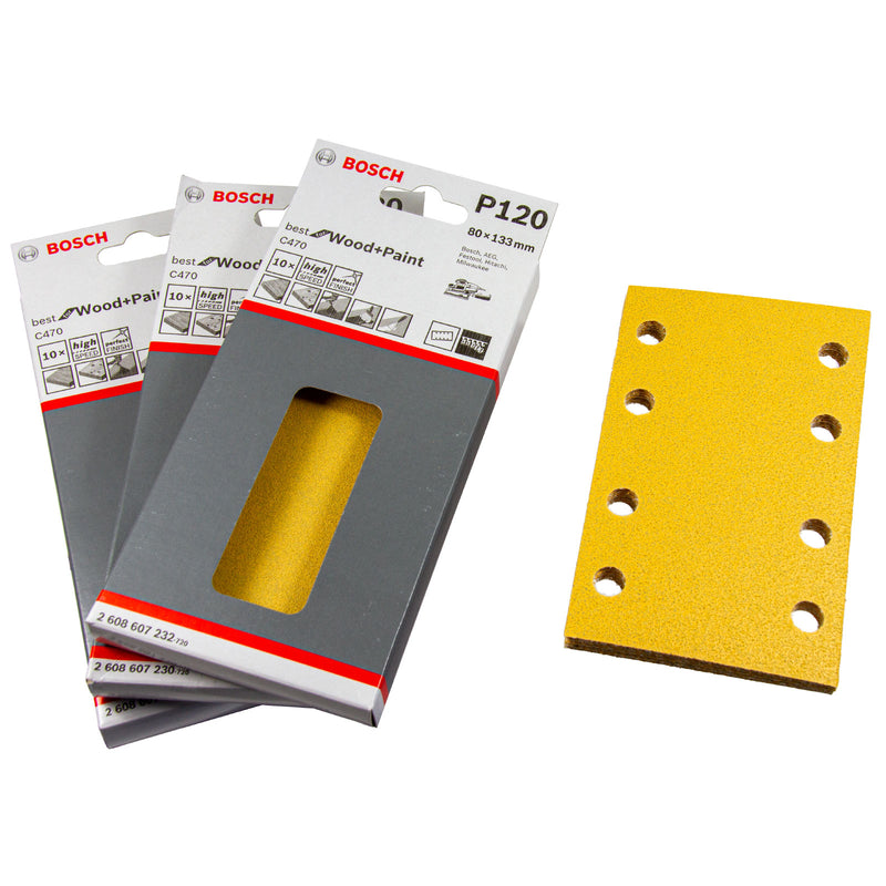 Schleifblatt C470, 80 x 133 mm, P40 - P400, 10er Pack, Holz & Farbe