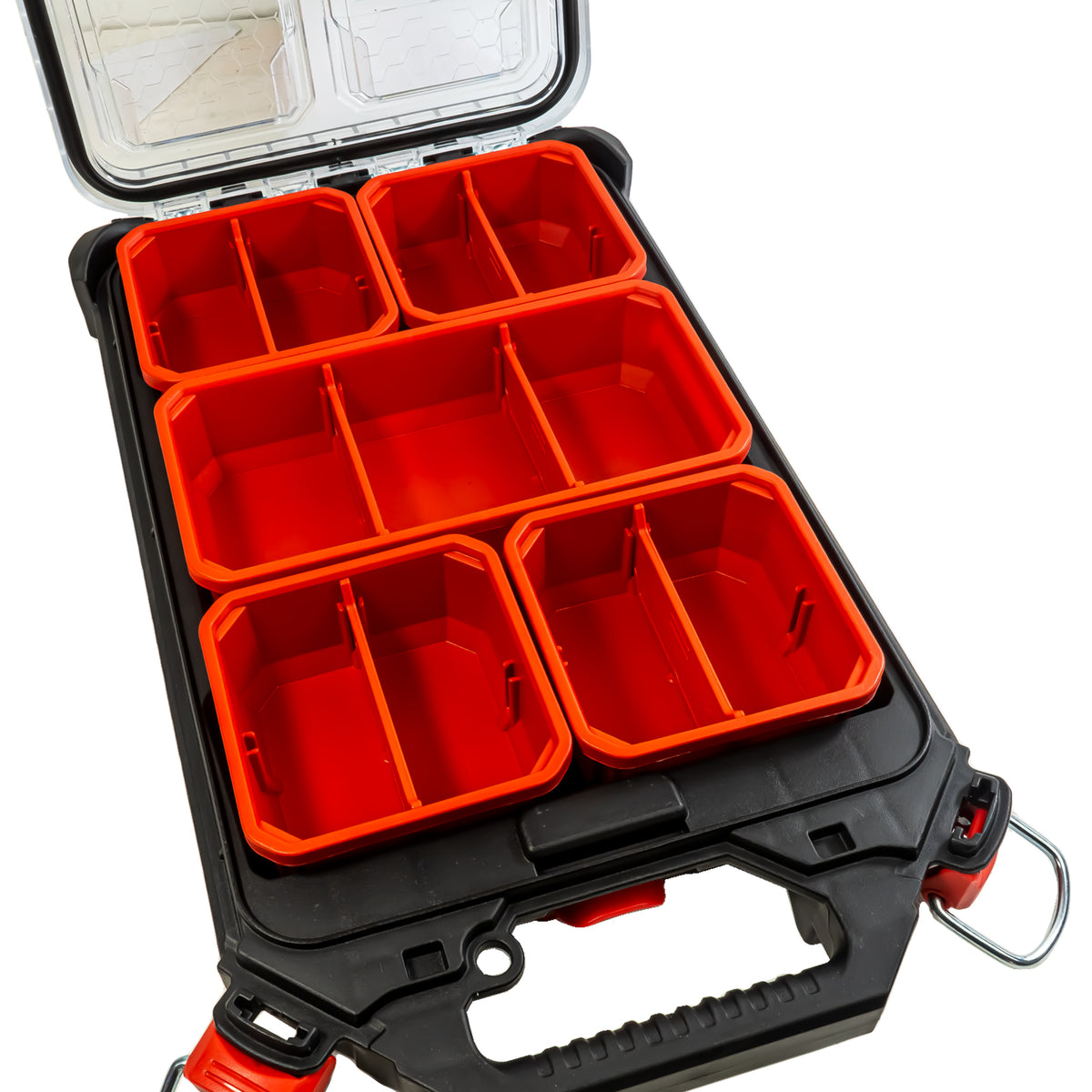 Packout Compact Slim Organiser inkl. 5 Sortierboxen (IP65 Schutzklasse,  Transparenter Deckel, aus stoßfesten Polymeren)