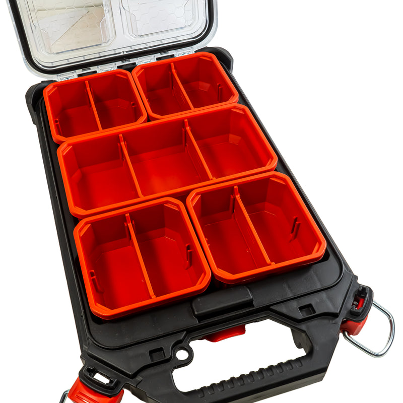Packout Compact Slim Organiser inkl. 5 Sortierboxen (IP65 Schutzklasse, Transparenter Deckel, aus stoßfesten Polymeren)