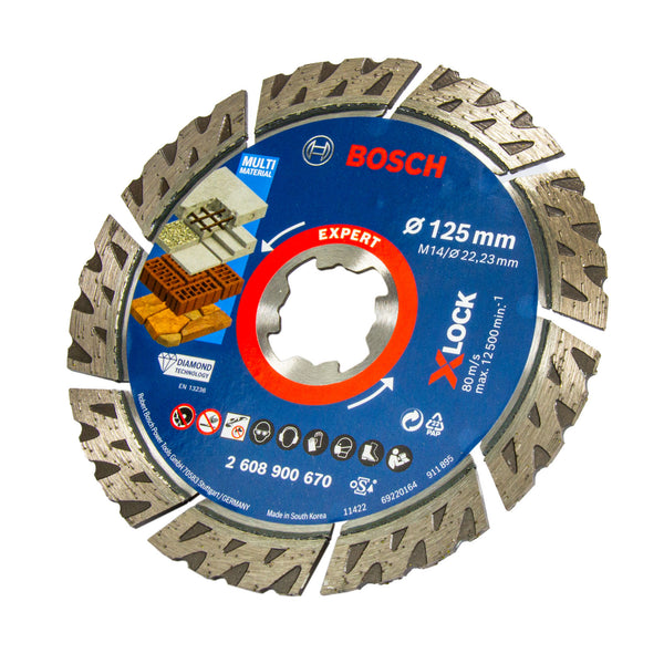 EXPERT Diamant Trennscheibe X-LOCK 125 mm Multi Material, Ideal für Beton, Ziegel, Dachziegel & Stahlbeton