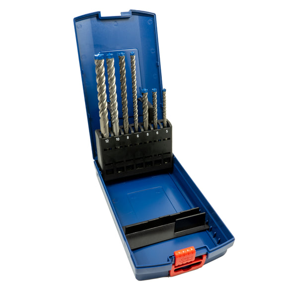 EXPERT SDS plus-7X Hammerbohrer ProBox 7-tlg. Ø 5 | 6 | 8 | 6 | 8 | 10 | 12 mm, Ideal zum Bohren in Stahlbeton