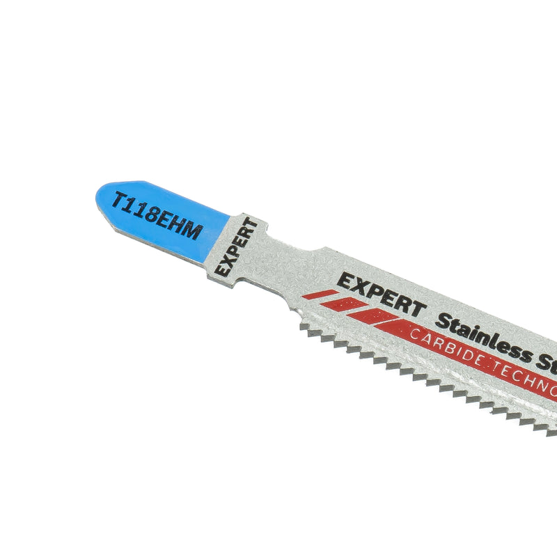 EXPERT Stainless Steel | T 118 EHM | 3 x Stichsägeblatt für Edelstahl, Edelstahlbleche bis 5 mm