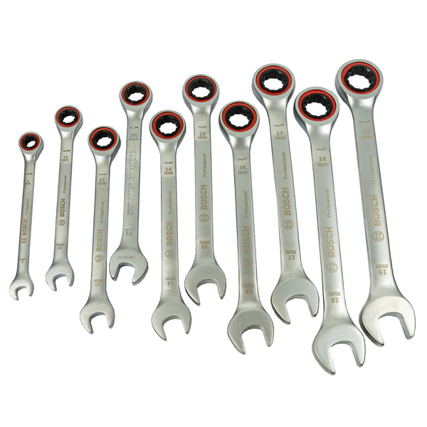 Ratschenschlüssel-Set PRO Spanner 10-tlg. (8, 10, 12, 13, 14, 15, 16, 17, 18 und 19 mm, satiniert, inkl. L-BOXX Einlage)